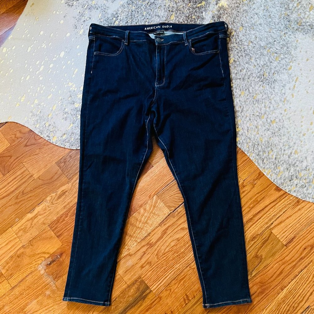 American Eagle Dark Wash Stretch Jeggings- Plus Size